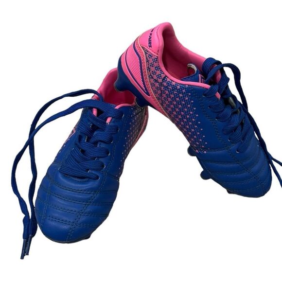 Dream Pairs Girls Kids Pink & Blue Lace Up Soccer Cleats. Size 10. - Picture 2 of 9